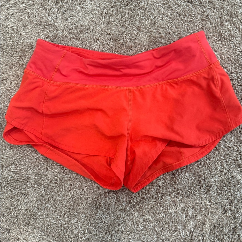 Lululemon speed up shorts 2.5 inch coral